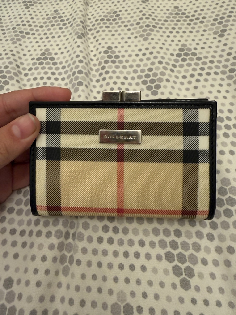Vintage Burberry Tan and Black Classic Check Coin Purse